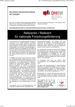 Forschungsreferent - Duale Hochschule Baden