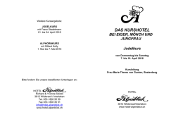 Jodelkurs, 7. bis 10. April 2016