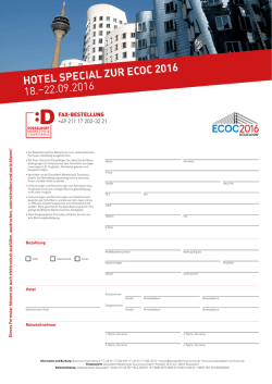Hotel Special zuR ecoc 2016 18.&ndash;22.09.2016