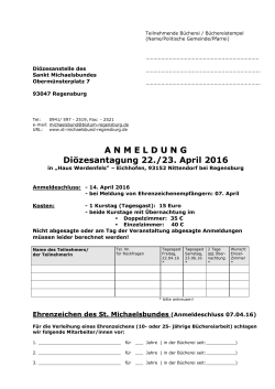 Anmeldeformular - St. Michaelsbund Regensburg