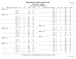Reporting Precincts with Cards - The Center for Election Systems