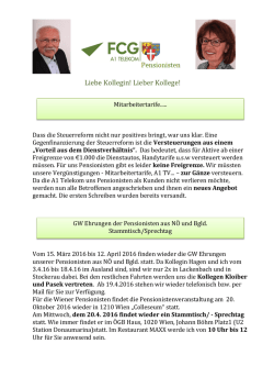 Liebe Kollegin! Lieber Kollege!
