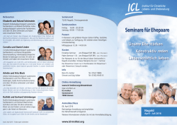 Seminare f&uuml;r Ehepaare - ICL : Institut f&uuml;r Christliche Lebens