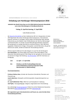 Einladung zum Hamburger Stimmsymposium 2016