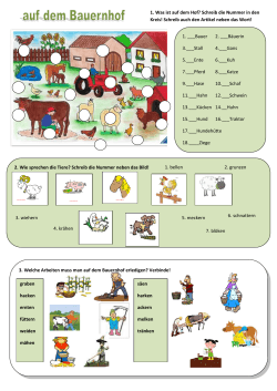 1. ___Bauer 2. ___Bäuerin 3.___Stall 4.___Gans 5.___Ente 6