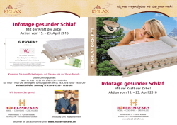 Infotage gesunder Schlaf Infotage gesunder Schlaf