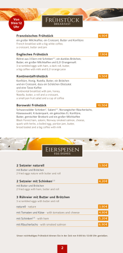 Eierspeisen Fr&uuml;hst&uuml;ck