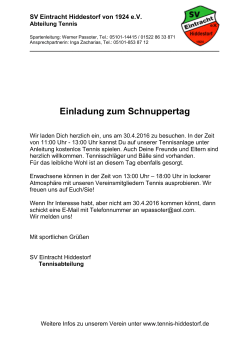 Einladung  - SV Eintracht Hiddestorf