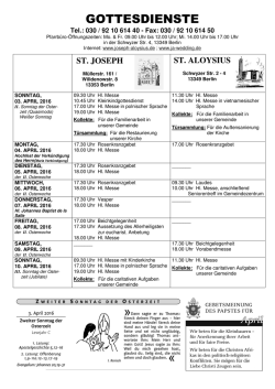 gottesdienste - St. Joseph