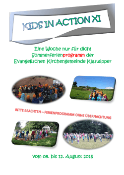 Prospekt 2016 - Evangelische Kirchengemeinde Klaswipper