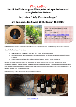 Info spanische Weinprobe - Heinrichs Paukenkessel