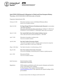Joint ETHZ-UZH Research Colloquium in Global and Extra