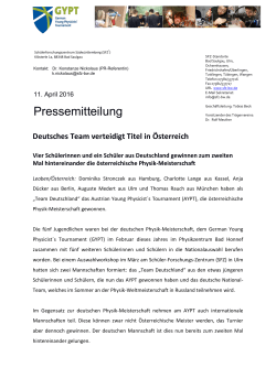 Pressemitteilung - Deutsche Physikalische Gesellschaft