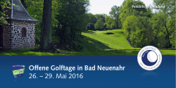 Offene Golftage in Bad Neuenahr 26. – 29. Mai 2016 - Golf