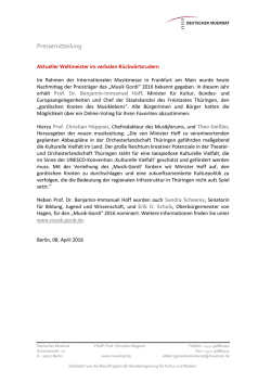 Pressemitteilung - Deutscher Musikrat