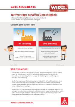 GUTE ARGUMENTE Tarifverträge schaffen Gerechtigkeit