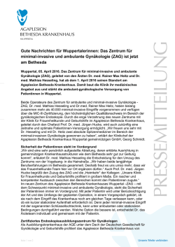 Gute Nachrichten f&uuml;r Wuppertalerinnen