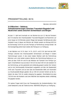 Pressemitteilung der Autobahndirektion Südbayern A