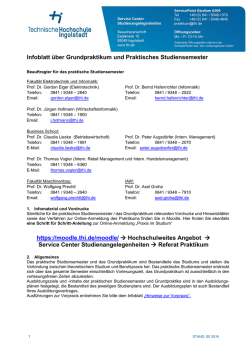 Infoblatt &uuml;ber Grundpraktikum und Praktisches Studiensemester