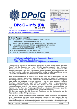 DPolG&ndash; Info (DI) - DPolG Landesverband Hessen