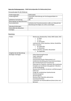 Steckbrief DAAD Jahresstipendium