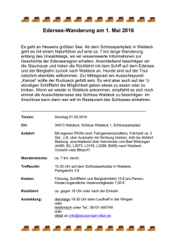 1. Mai Frühjahrswanderung am Edersee - Ski