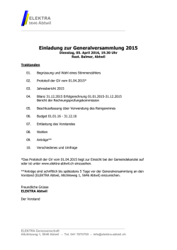 Einladung Generalversammlung 08/09