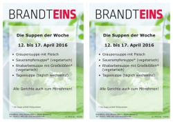 Die Suppen der Woche 12. bis 17. April 2016