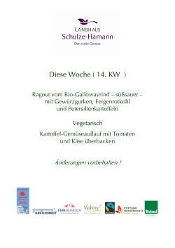 Diese Woche - Landhaus Schulze