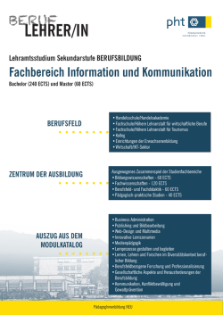 Informationsbrosch&uuml;re Berufsbildung: Information & Kommunikation