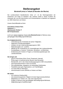 Stellenangebot - beim Landesverband der Saarländischen Imker eV