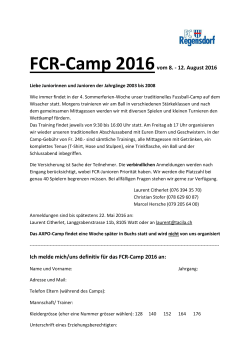 Sommercamp 2016 - Fc Regensdorf