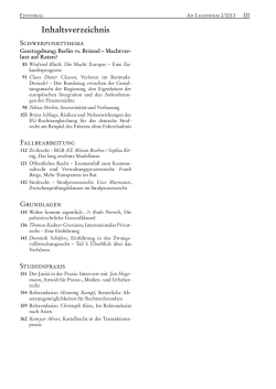 Inhaltsverzeichnis