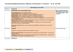 Internationale Migrationskonferenz &bdquo;Migration und