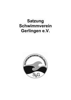 Satzung des SV Gerlingen - Schwimmverein Gerlingen e. V.