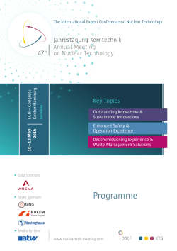 Programme - Annual Meeting on Nuclear Technology