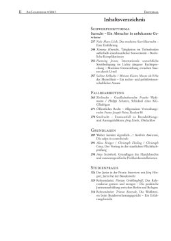 Inhaltsverzeichnis