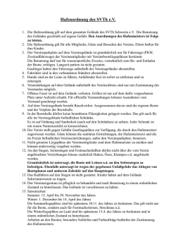 Hafenordnung des SVTh eV - SV Mecklenburgisches Staatstheater