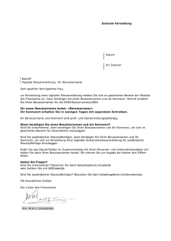 Ihr Benutzername Sehr geehrter Herr/geehrte Frau