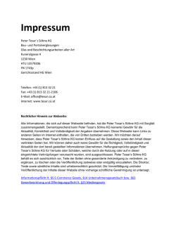 Impressum - Peter TESARs S&ouml;hne KG