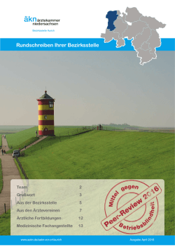 Bezirksstellen-Rundschreiben Aurich, April 2016