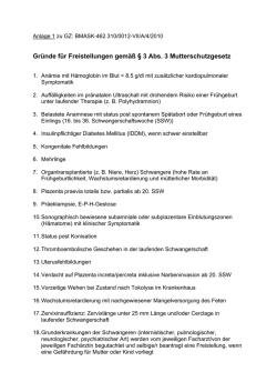 Gr&uuml;nde f&uuml;r Freistellungen gem&auml;&szlig; &sect; 3 Abs. 3 Mutterschutzgesetz