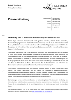 Pressemitteilung - Universität Passau