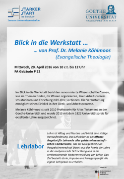 Plakat mit allen Infos  - Goethe