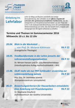 Plakat mit allen Terminen zum