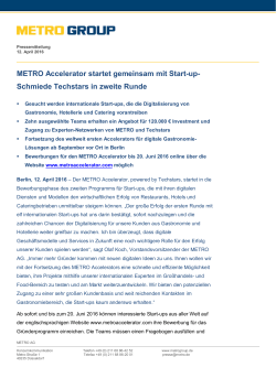 METRO Accelerator startet gemeinsam mit Start-up - Boerse