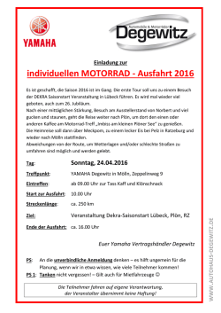 individuellen MOTORRAD - Ausfahrt 2016