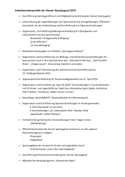 Arbeitsschwerpunkte 2016