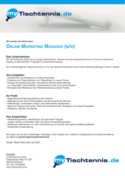online marketing manager (m/w)