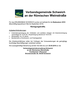 Reinigungskräfte für das Erlebnisbad Schweich der